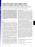 Cover page: Double dissociation of two cognitive control networks in patients with focal brain lesions.