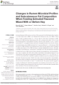 Cover page: Changes in Rumen Microbial Profiles and Subcutaneous Fat Composition When Feeding Extruded Flaxseed Mixed With or Before Hay