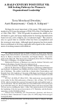 Cover page: A Half-Century Post-Title VII: Still Seeking Pathways for Women to Organizational Leadership