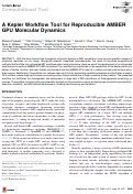 Cover page: A Kepler Workflow Tool for Reproducible AMBER GPU Molecular Dynamics