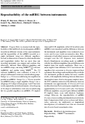 Cover page: Reproducibility of the mfERG between instruments