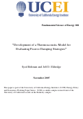 Cover page: Development of a Thermoacoustic Model for Evaluating Passive Damping Strategies