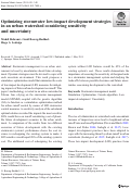 Cover page: Optimizing stormwater low-impact development strategies in an urban watershed considering sensitivity and uncertainty