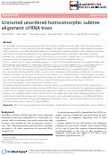 Cover page: Unrooted unordered homeomorphic subtree alignment of RNA trees