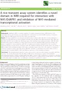 Cover page: A rice transient assay system identifies a novel domain in NRR required for interaction with NH1/OsNPR1 and inhibition of NH1-mediated transcriptional activation