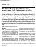 Cover page: The clinical effectiveness of reflectance optical spectroscopy for the in vivo diagnosis of oral lesions