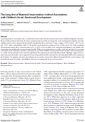 Cover page: The Long Arm of Maternal Incarceration: Indirect Associations with Children’s Social–Emotional Development