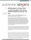 Cover page: Differentiation of human ESCs to retinal ganglion cells using a CRISPR engineered reporter cell line