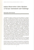 Cover page: Indian Reservation Labor Markets: A Navajo Assessment and Challenge