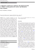 Cover page: Comparison of numerical, analytical, and empirical models to estimate wetting patterns for surface and subsurface drip irrigation