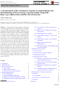 Cover page: A measurement of the calorimeter response to single hadrons and determination of the jet energy scale uncertainty using LHC Run-1 pp-collision data with the ATLAS detector