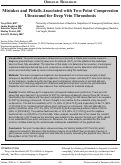 Cover page: Mistakes and Pitfalls Associated with Two-Point Compression Ultrasound for Deep Vein Thrombosis