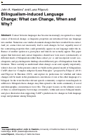 Cover page: Bilingualism-induced language change: what can change, when, and why?