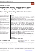 Cover page: Availability and utilization of endoscopic retrograde cholangiopancreatography at children's hospitals