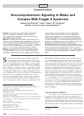 Cover page: Noncomprehension Signaling in Males and Females With Fragile X Syndrome