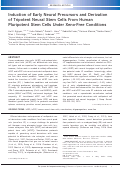 Cover page: Induction of early neural precursors and derivation of tripotent neural stem cells from human pluripotent stem cells under xeno‐free conditions