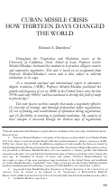 Cover page: CUBAN MISSILE CRISIS: HOW THIRTEEN DAYS CHANGED THE WORLD