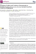 Cover page: Resistance Profiles and Virulence Determinants in Biofilm-Forming Enterococcus faecium Isolated from Raw Seafood in Bangladesh.