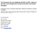 Cover page: The Genomes On Line Database (GOLD) in 2007: status of genomic and metagenomic projects and their associated metadata