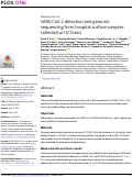 Cover page: SARS-CoV-2 detection and genomic sequencing from hospital surface samples collected at UC Davis