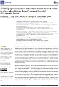 Cover page: Are Imaging Evaluations of Soft-Tissue Masses Before Referral to a Specialized Center Being Performed Properly? A Systematic Review.