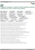 Cover page: Pragmatic strategies to address health disparities along the continuum of care in chronic liver disease.