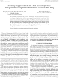 Cover page: Becoming Happier Takes Both a Will and a Proper Way: An Experimental Longitudinal Intervention To Boost Well-Being