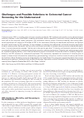 Cover page: Challenges and Possible Solutions to Colorectal Cancer Screening for the Underserved