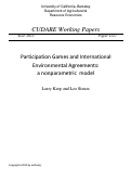 Cover page: Participation Games and international environmental agreements: a nonparametric model