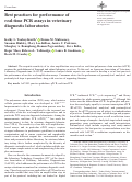 Cover page: Best practices for performance of real-time PCR assays in veterinary diagnostic laboratories