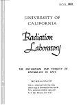 Cover page: THE METABOLSIM AND TOXICITY OF RADIUM-223 IN RATS