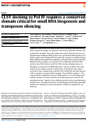 Cover page: CLSY docking to Pol IV requires a conserved domain critical for small RNA biogenesis and transposon silencing