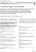 Cover page: A metabolomic signature of the APOE2 allele