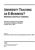 Cover page: University Teaching as E-Business?  Research and Policy Agendas