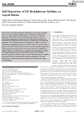 Cover page: Self‐Deposition of 2D Molybdenum Sulfides on Liquid Metals