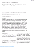 Cover page: Racial inequality in the annual risk of Tuberculosis infection in the United States, 1910–1933