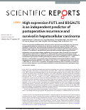 Cover page: High expression FUT1 and B3GALT5 is an independent predictor of postoperative recurrence and survival in hepatocellular carcinoma