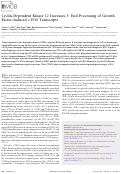 Cover page: Cyclin-Dependent Kinase 12 Increases 3′ End Processing of Growth Factor-Induced c-FOS Transcripts