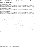 Cover page: Kinetics of visible light photo-oxidation of Ge nanocrystals: Theory and in situ 
measurement