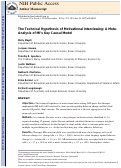 Cover page: The Technical Hypothesis of Motivational Interviewing: A Meta-Analysis of MI’s Key Causal Model