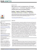 Cover page: Mechanism and consequences of herpes simplex virus 1-mediated regulation of host mRNA alternative polyadenylation