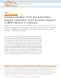 Cover page: Sustained activation of the Aryl hydrocarbon Receptor transcription factor promotes resistance to BRAF-inhibitors in melanoma