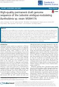 Cover page: High-quality permanent draft genome sequence of the Lebeckia ambigua-nodulating Burkholderia sp. strain WSM4176