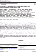 Cover page: Performance of African-ancestry-specific polygenic hazard score varies according to local ancestry in 8q24