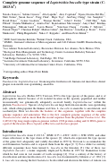 Cover page: Complete genome sequence of Leptotrichia buccalis type strain (C-1013-bT)