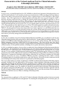 Cover page: Characteristics of the National Applicant Pool for Clinical Informatics Fellowships (2016-2017).