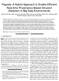 Cover page: Pagoda: A Hybrid Approach to Enable Efficient Real-Time Provenance Based Intrusion Detection in Big Data Environments