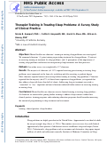 Cover page: Therapist training in treating sleep problems: A survey study of clinical practice.