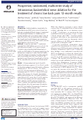 Cover page: Prospective, randomized, multicenter study of intraosseous basivertebral nerve ablation for the treatment of chronic low back pain: 12-month results