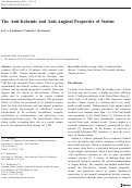 Cover page: The Anti-Ischemic and Anti-Anginal Properties of Statins